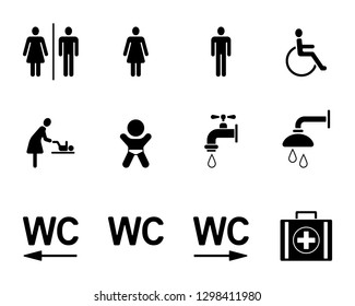 Set Wc Related Vector Line Icons Stock Vector (Royalty Free) 1135205783