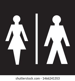 WC toilette icon on white background. Vector symbol
