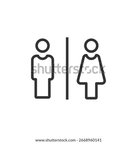 WC toillet outline vector icon isolated on white background