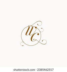 WC uniquely wedding logo symbol of your marriage and you can use it on your wedding stationary