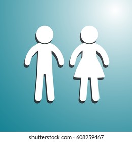 WC vector icon. Human toilet.