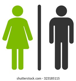 Wc vector icon. Style is bicolor flat symbol, eco green and gray colors, rounded angles, white background.