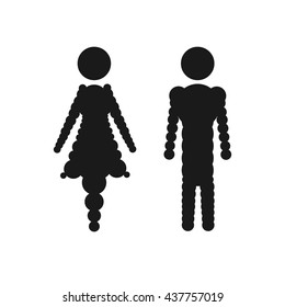 Wc vector icon. Stylized in circles flat symbol, white background.