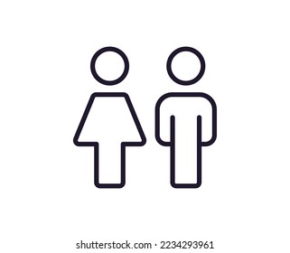 WC vector line icon. Premium quality logo for web sites, design, online shops, companies, books, advertisements. Black outline pictogram isolated on white background 