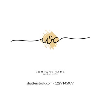 WC W C Initial handwriting logo template