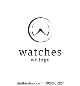 WC watches logo vector modern simple combination design concepts