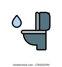 Wc, water icon. Simple color with outline vector elements of aqua icons for ui and ux, website or mobile application