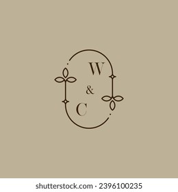 WC wedding initial logo in high quality professional design that will print well across any print media