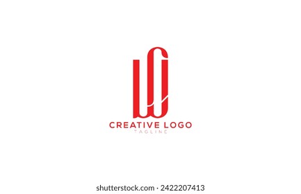 WC WO Abstract initial monogram letter alphabet logo design