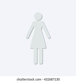 WC woman - light gray vector icon
