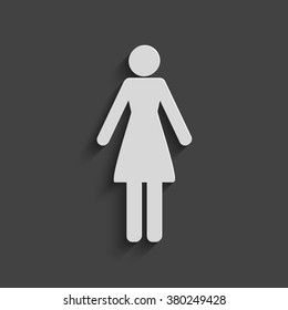 WC woman vector icon with shadow