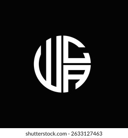 Logotipo WCA Ícone WCA Monograma WCA Letra WCA minimalista Círculo plano Design de logotipo abstrato moderno exclusivo.
