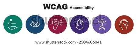 WCAG Accessibility Single Stroke Icon Sets with background colors