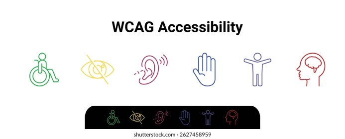 WCAG Accessibility Stroke Icon Sets, simple illustration