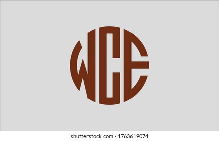 Plantilla de logotipo de marca vectorial de la letra monográfica del círculo de WCE