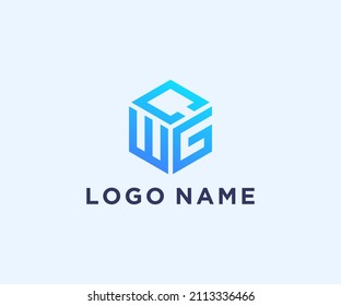 WCG hexagon logo modern,technology. elegant and clean icon basic concept