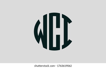 WCI Circle Emblem Abstract Monogram Letter Mark Vector Logo Template