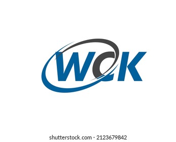 WCK letter creative modern elegant swoosh logo design