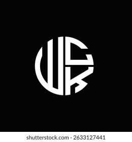 WCK logo WCK icono WCK monograma WCK letra minimalista Círculo plano Diseño de logotipo abstracto moderno único.
