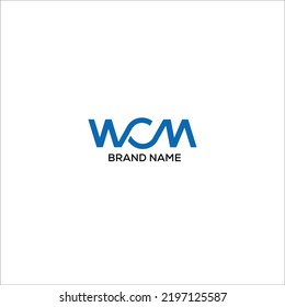 wcm joined blue letters vector lgo template