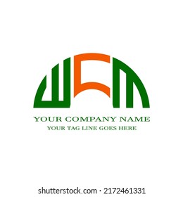 WCM letter logo creative design with vector graphic