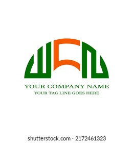 WCN letter logo creative design with vector graphic