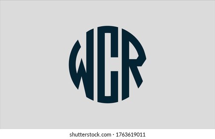WCR Circle Emblem Abstrakte Monogram Letter Mark Vector Logo-Vorlage