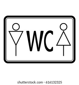 WC(toilet) icon black thin line on white background , man and woman - vector illustration