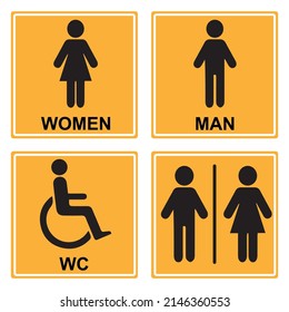wc,toilet vector icon ,isolated on white background.