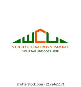 WCU letter logo creative design with vector graphic