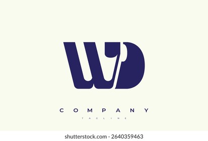 WD Abstract Geometric Logo Design. Modern and elegant logo design with simplistic typography elements, showcasing branding excellence.