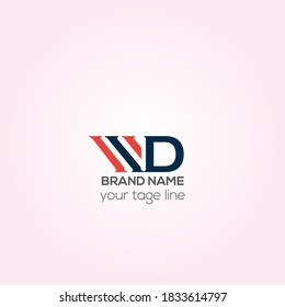WD business vector logo design, 3D Creative logo design, cooperate logo, Colorful pixel logo design
