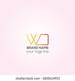 WD business vector logo design, WO Creative logo design, cooperate logo, Colorful pixel logo design