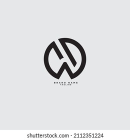 WD circle simple logo icon design vector