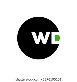 WD company name initial letters monogram. WD typography icon.