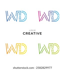 WD Creative Latter Logo Design. Monogram Design. By Custom Branding Logo. Creative Logo Design. Vector illustration. Modern Design. Logo Template.