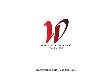 WD, DW, Abstract initial monogram letter alphabet logo design