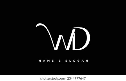 WD,  DW  Abstract  Letters  Logo  Monogram