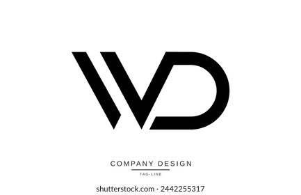 WD, DW Abstract Letters Logo Monogram Design Icon Font