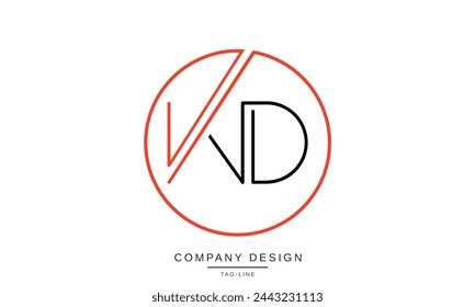 WD, DW Abstract Letters Logo Monogramme Police d'icône de création