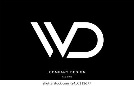WD, DW Abstrakte Buchstaben Logo Monogram Design Icon Font