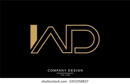 WD, DW Letras Abstractas Logo Monograma Diseño Fuente Vector