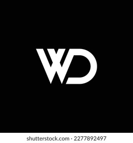 WD or DW abstract outstanding professional business awesome artistic branding company different colors illustration logo