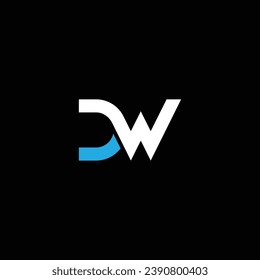 WD o DW abstract sobresaliente negocio profesional impresionante marca artística empresa de diferentes colores ilustración logo o icono o diseño monograma.