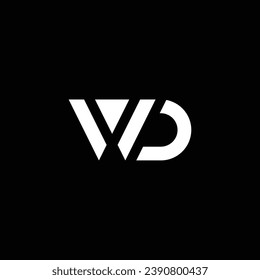 WD o DW abstract sobresaliente negocio profesional impresionante marca artística empresa de diferentes colores ilustración logo o icono o diseño monograma.