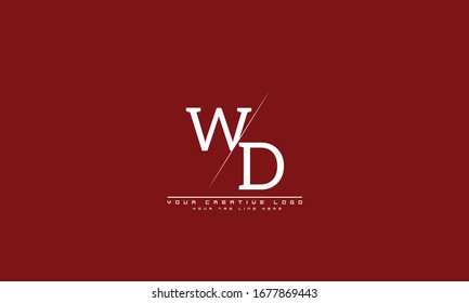 WD DW abstract vector logo monogram template