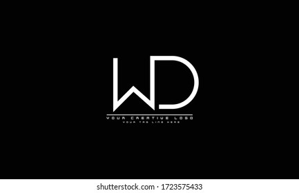 WD DW abstract vector logo monogram template