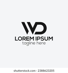 wd, dw letra diseño de logotipo de monograma moderno plantilla de vector aislado 