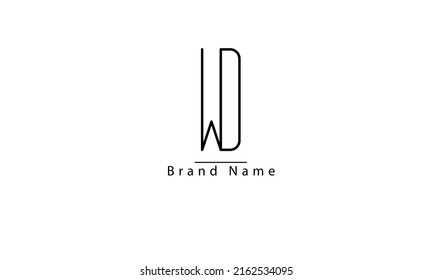WD DW W D abstract vector logo monogram template