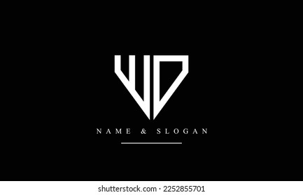 Monograma del logotipo de las letras abstractas WD, DW, W, D